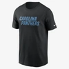 Nike Men's Black Carolina Panthers Primetime Wordmark Essential T-shirt In Black