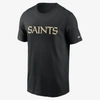 Nike Men's Black New Orleans Saints Primetime Wordmark Essential T-shirt In Black