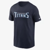 Nike Men's Tennessee Titans Dri-fit Cotton Essential Wordmark T-shirt In Blue