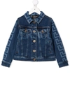 VERSACE GRECO-PRINT BUTTONED DENIM JACKET