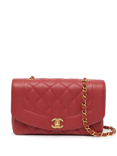 Pre-owned Chanel Diana Cc 小号斜挎包（1992年典藏款） In Red