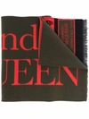 ALEXANDER MCQUEEN LOGO-PRINT KNITTED SCARF