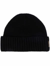 Moorer Logo-tag Knitted Cashmere Beanie In Black