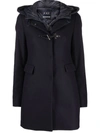 Fay Dark Blue Nylon Blend Hooded Jacket In Blue