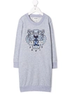 KENZO TIGER-EMBROIDERED SWEATER DRESS