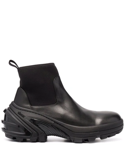 Alyx Chunky Leather Chelsea Boots In Black