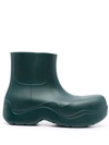 Bottega Veneta 55mm Puddle Rubber Ankle Boots In Green