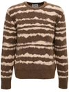 Nanushka Virote Fluffy Jacquard Knit Sweater In Brown