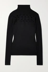 Chloé Cutout Wool-blend Turtleneck Sweater In Black
