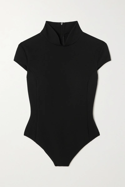 Wolford + Amina Muaddi Stretch-jersey Thong Bodysuit In Black