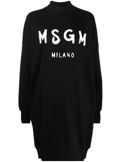 MSGM LOGO-PRINT SWEATSHIRT DRESS