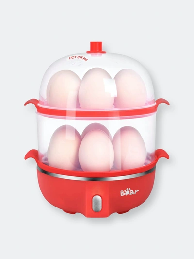 Bear Egg Cooker, 14 Egg Capacity Hard Boiled Egg Cooker, Rapid Electric Egg Boiler Maker Poache In Red