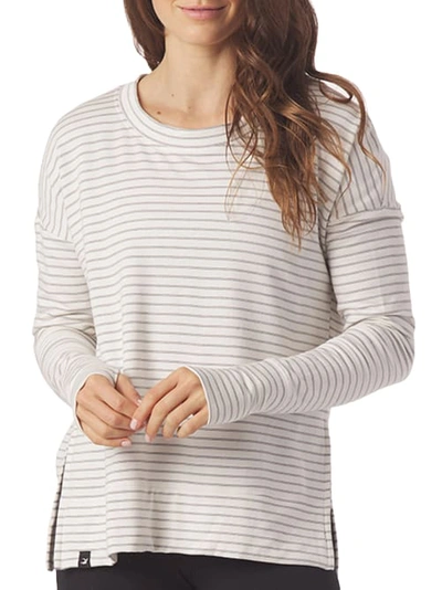 Glyder Lounge Long Sleeve Tee In White,charcoal