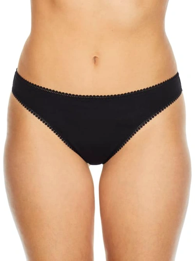 On Gossamer Cabana Cotton Low Rise Hip G Thong 3-pack In Black