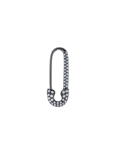 Anita Ko 18k Black Gold Diamond Safety Pin Earring (single)