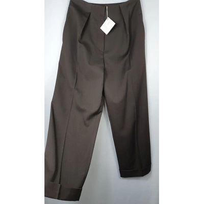 Pre-owned Brunello Cucinelli Wool Large Pants In Brown