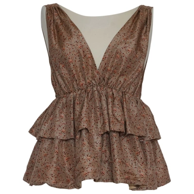 Pre-owned By Malene Birger Silk Camisole In Brown
