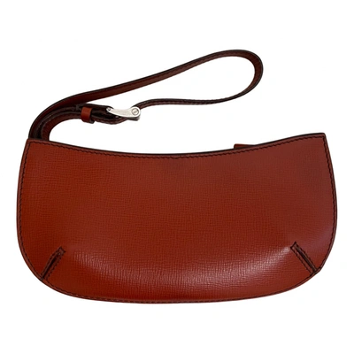Pre-owned Valextra Leather Handbag In Orange
