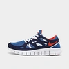 Nike Free Run 2 Low-top Sneakers In Light Photo Blue/orange/midnight Navy