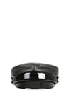 Ruslan Baginskiy Patent Leather-trim Baker Boy Hat In Nero