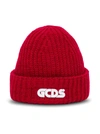GCDS GIULY RED HAT IN WOOL BLEND WITH LOGO,FW22M010026RED