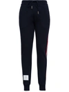 Thom Browne Rwb Stripe-detail Drawstring Track Pants In Blu
