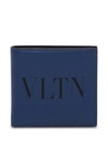 VALENTINO GARAVANI VLTN BIFOLD WALLET IN BLUE LEATHER,WY2P0654LVNS38