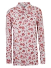 Patou Floral-print Long-sleeved Shirt In White/red