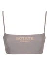 Rotate Birger Christensen Passio Crop-top With Logo - Rotate Sunday In Cloudburst 17