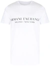 Armani Exchange Logo Printed Cotton Crewneck T-shirt In White