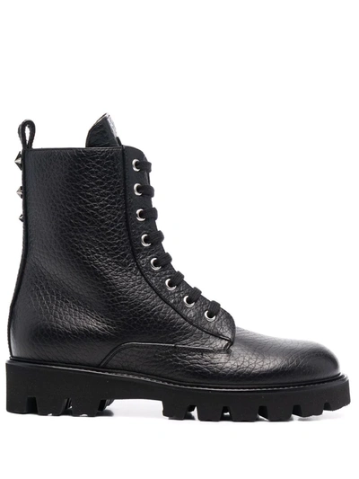 Philipp Plein Lace-up Ankle Boots In Schwarz