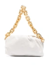 Bottega Veneta The Chain Pouch Leather Shoulder Bag In Weiss