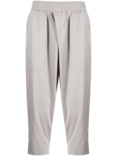Julius Drop-crotch Elasticated Trousers In Grau