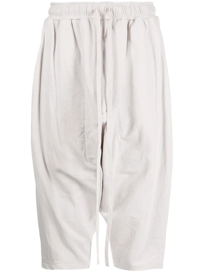 Julius Cropped Drop-crotch Track Pants In Weiss