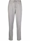 Fabiana Filippi Mid-rise Drawstring Virgin Wool Trousers In Grau
