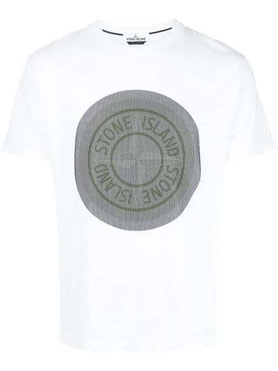 Stone Island Cotton T-shirt With Lenticular Two Print In White