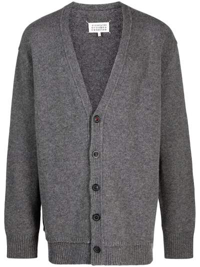 Maison Margiela Cardigan With Elbow Patches In Grey
