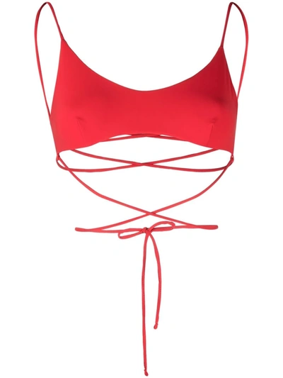 Magda Butrym Strap-tied Bikini Top In Rot | ModeSens