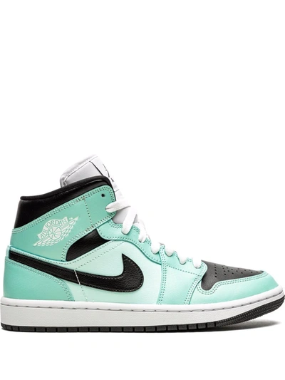 Jordan Air  1 Mid "aqua Black" Sneakers In Green