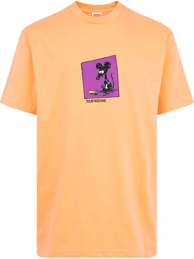 Supreme Mouse Print T-shirt In Orange