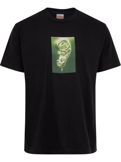 Supreme Ear Print T-shirt In Black