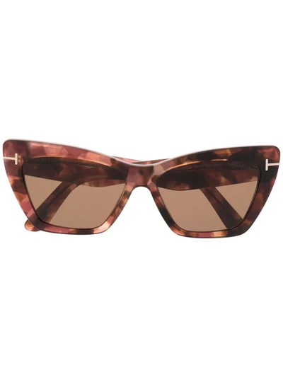 Tom Ford Tortoiseshell Cat-eye Frame Sunglasses In Brown