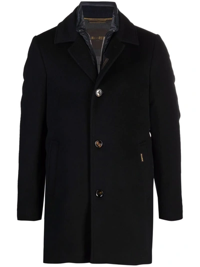 MOORER LAYERED SINGLE-BREASTED WOOL COAT