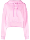 Msgm Logo Printed Drawstring Hoodie In Rosa