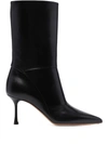 FRANCESCO RUSSO MID-HEEL LEATHER BOOTS