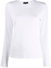 Theory Long-sleeved Cotton T-shirt In Weiss