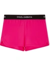 Dolce & Gabbana Logo-waistband Shorts In Pink