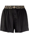 Versace Black Silk Underwear Shorts In Black