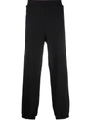 Msgm High-waist Wide-leg Trousers In Black