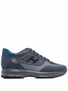 Hogan Sleek Leather And Suede H Shoes In Blue